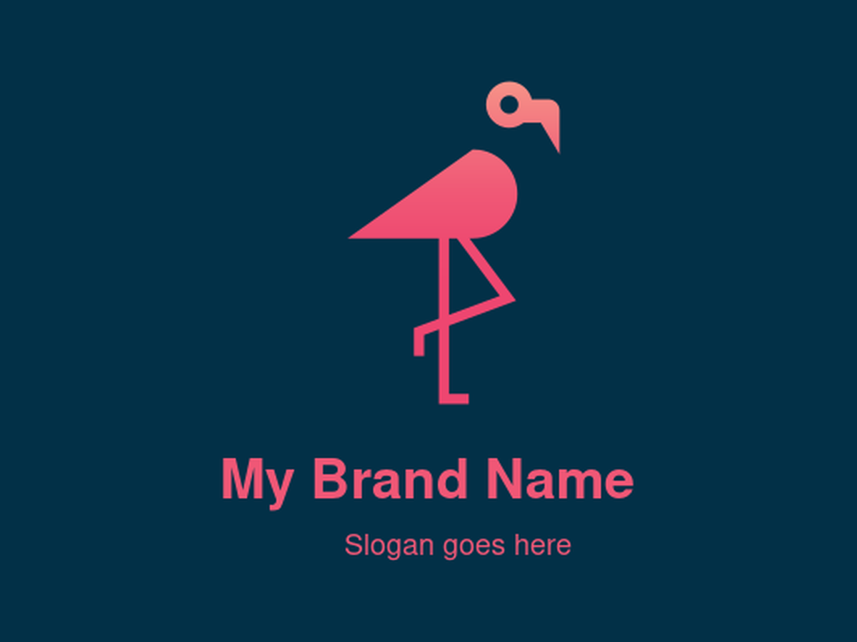 Minimal Gradient Flamingo Logo with Rising Sun – Perfect for Tropical Brands, Travel Agencies, and Summer Lifestyle Businesses
